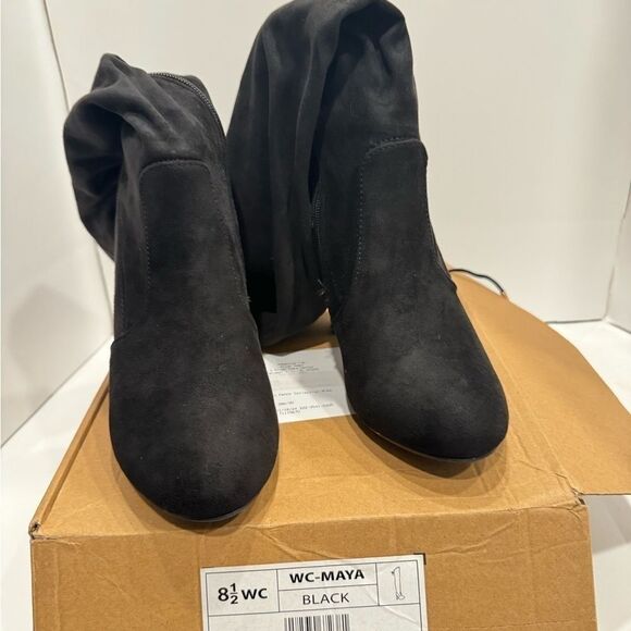 Style & Co Warrda Black Block Heel Mid-Calf Sleek Sole, boots shoes 8.5WC - Picture 15 of 16